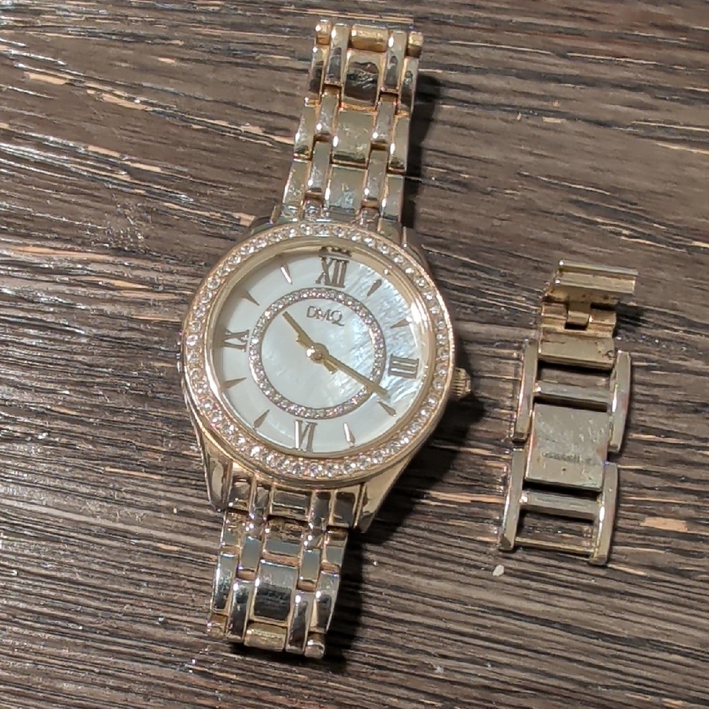 DMQ CZ Gold Women's Watch With MOP